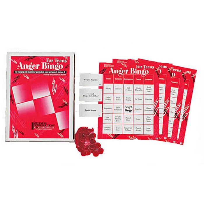 Teen Bingo Game - Anger Teen Bingo Game - Anger