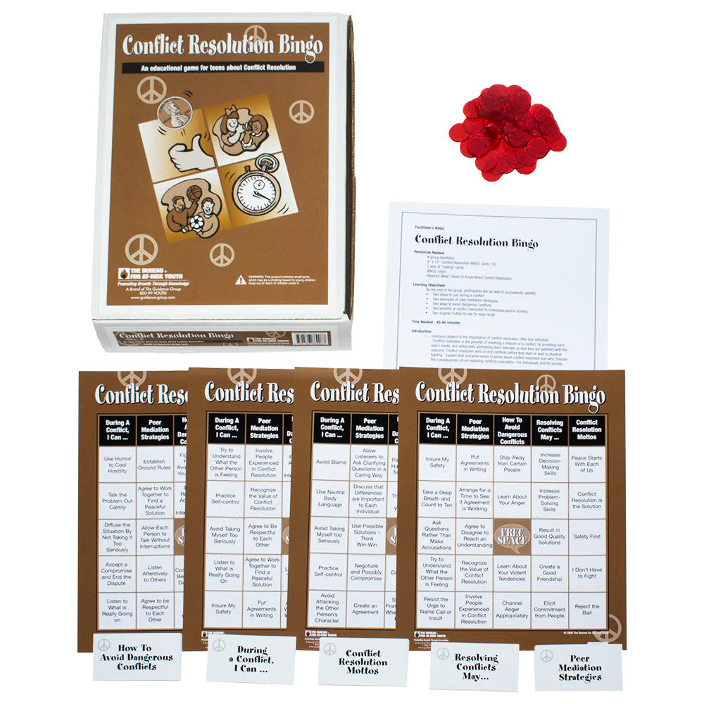 Teen Bingo Game - Conflict Resolution Teen Bingo Game - Conflict Resolution