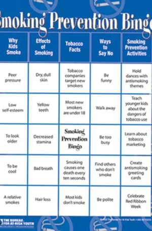 Teen Bingo Game - Smoking Prevention