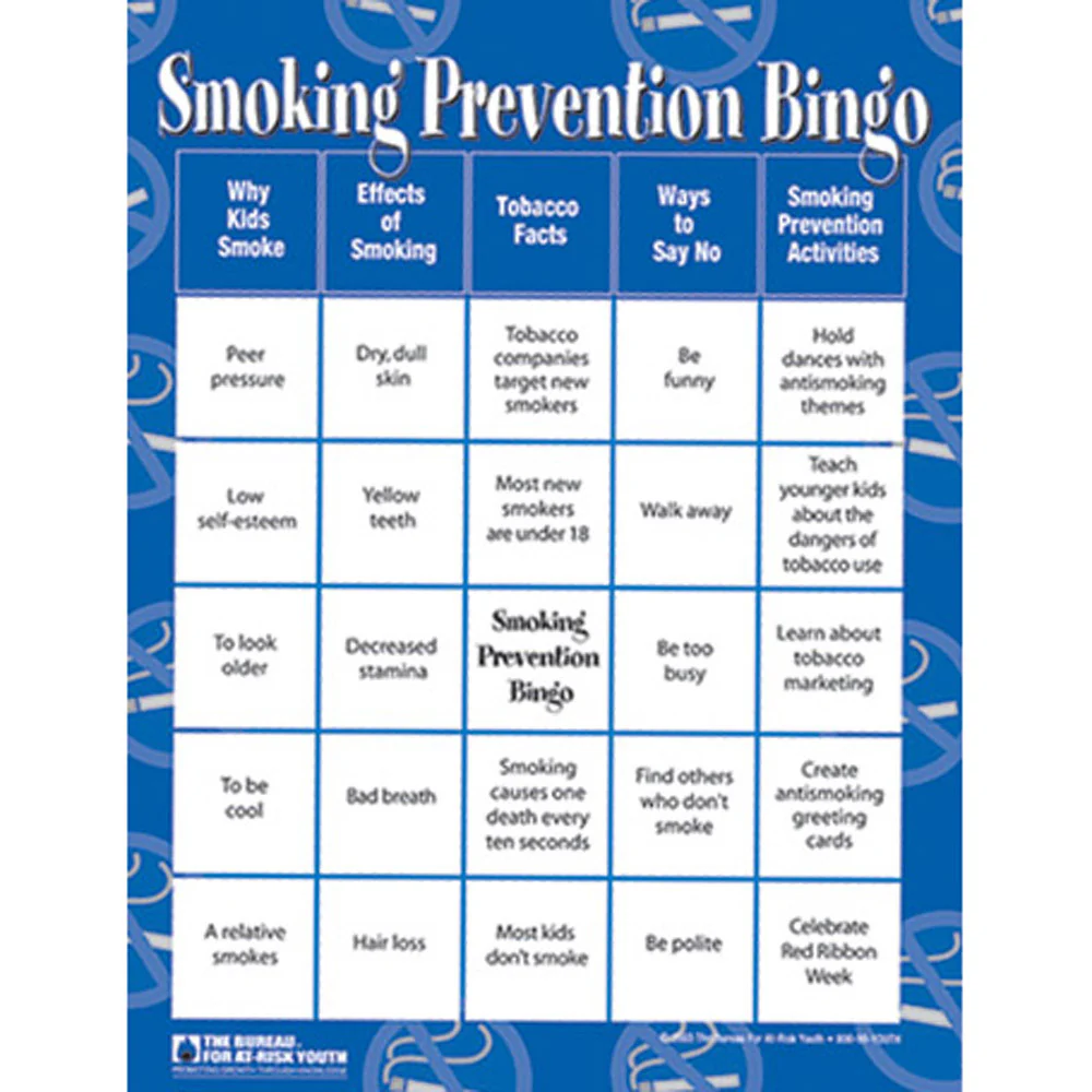 Teen Bingo Game - Smoking Prevention Teen Bingo Game - Smoking Prevention