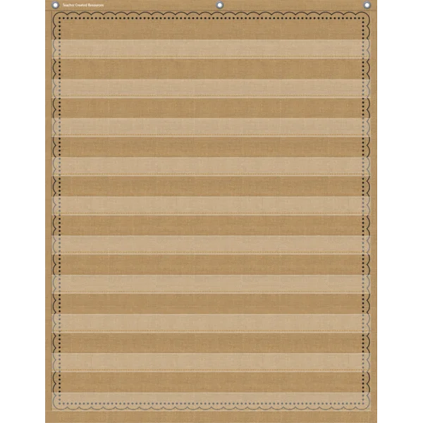 Pocket Chart - Burlap, 86cm x 112cm Pocket Chart - Burlap, 86cm x 112cm